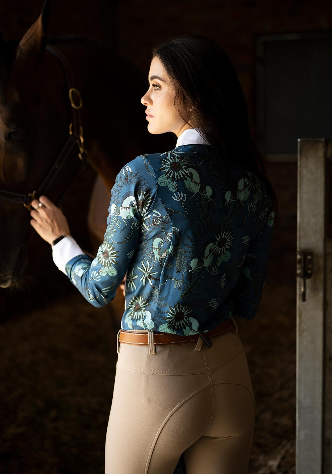 Mint Magic on Harbor Blue Button Show Shirt