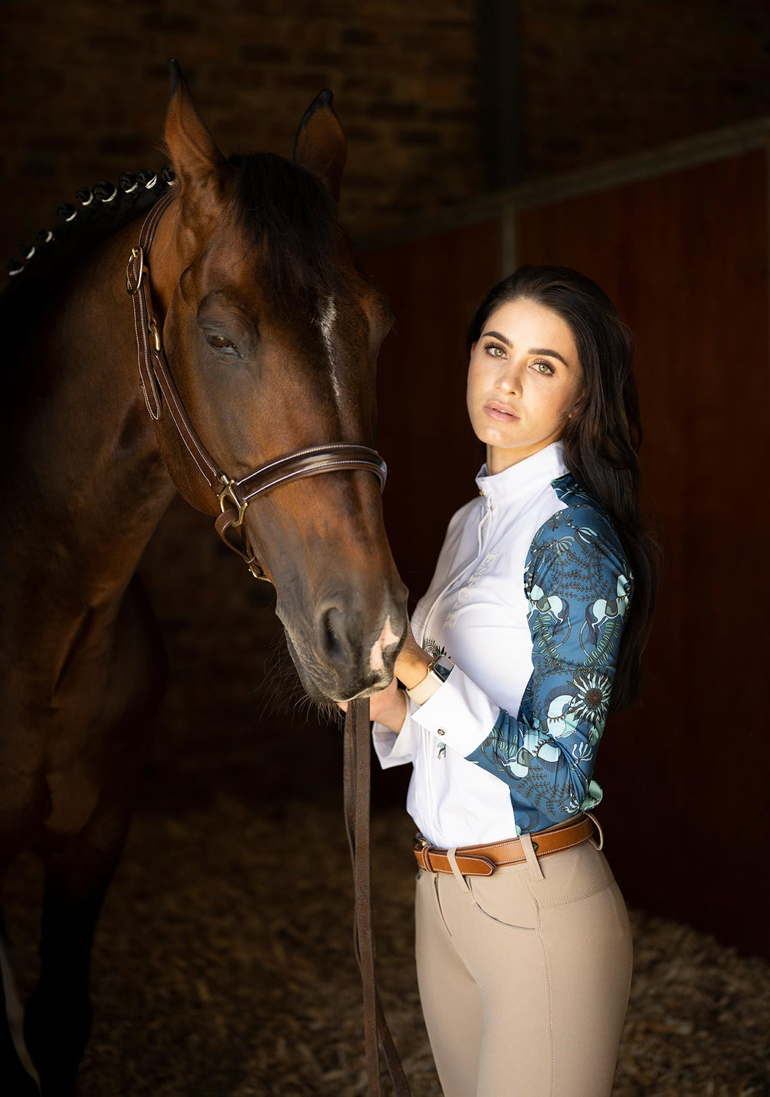 Mint Magic on Harbor Blue Button Show Shirt