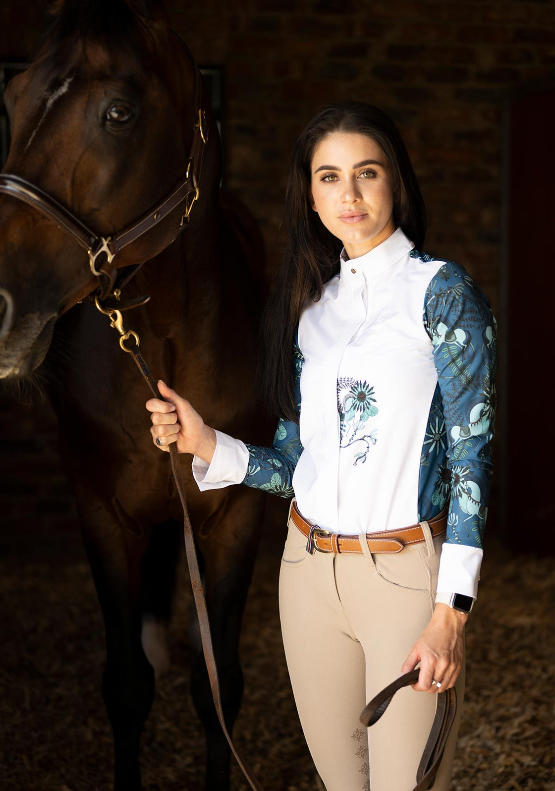 Mint Magic on Harbor Blue Button Show Shirt