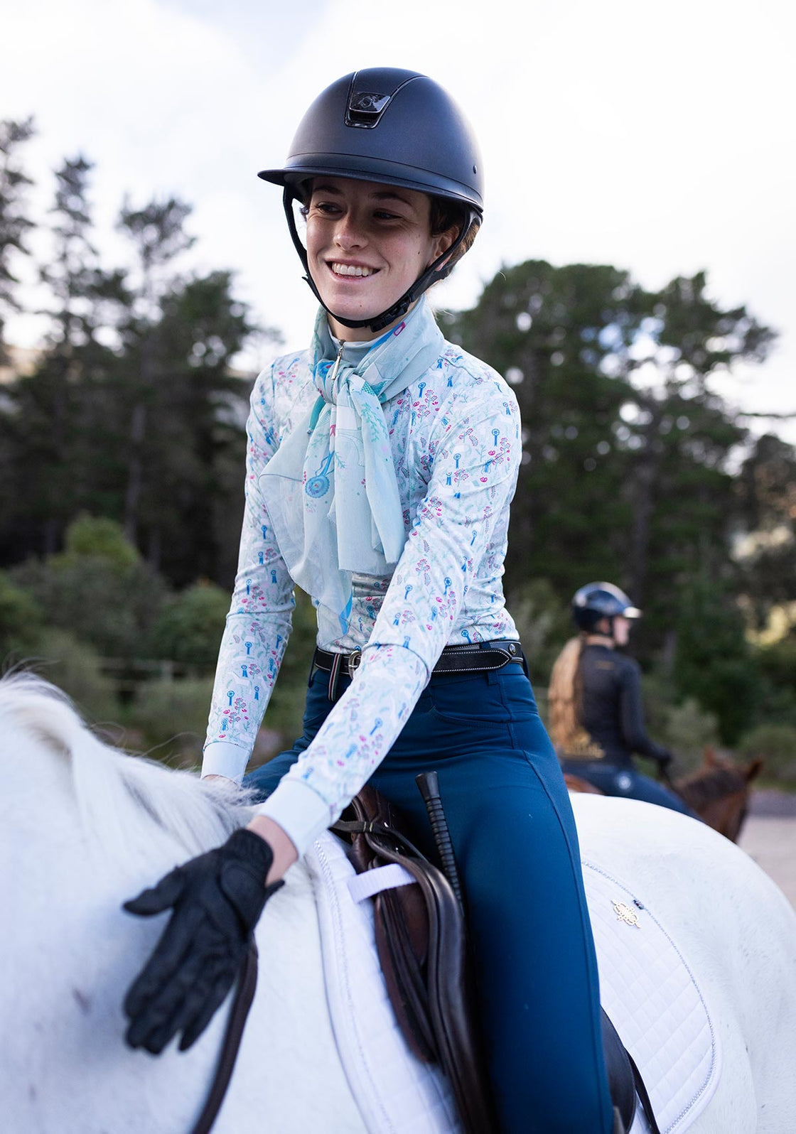  Rosettes on Lime Green Quarter Zip Sun Shirt