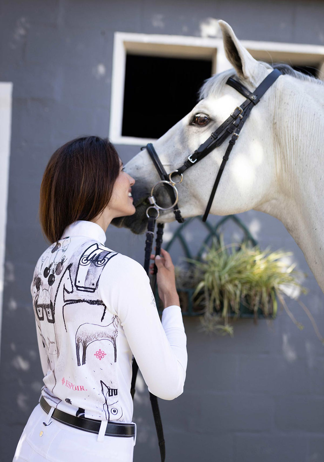 The Horse Fair Monochrome Long Pleated Long Sleeve Sleeve Show Shirt