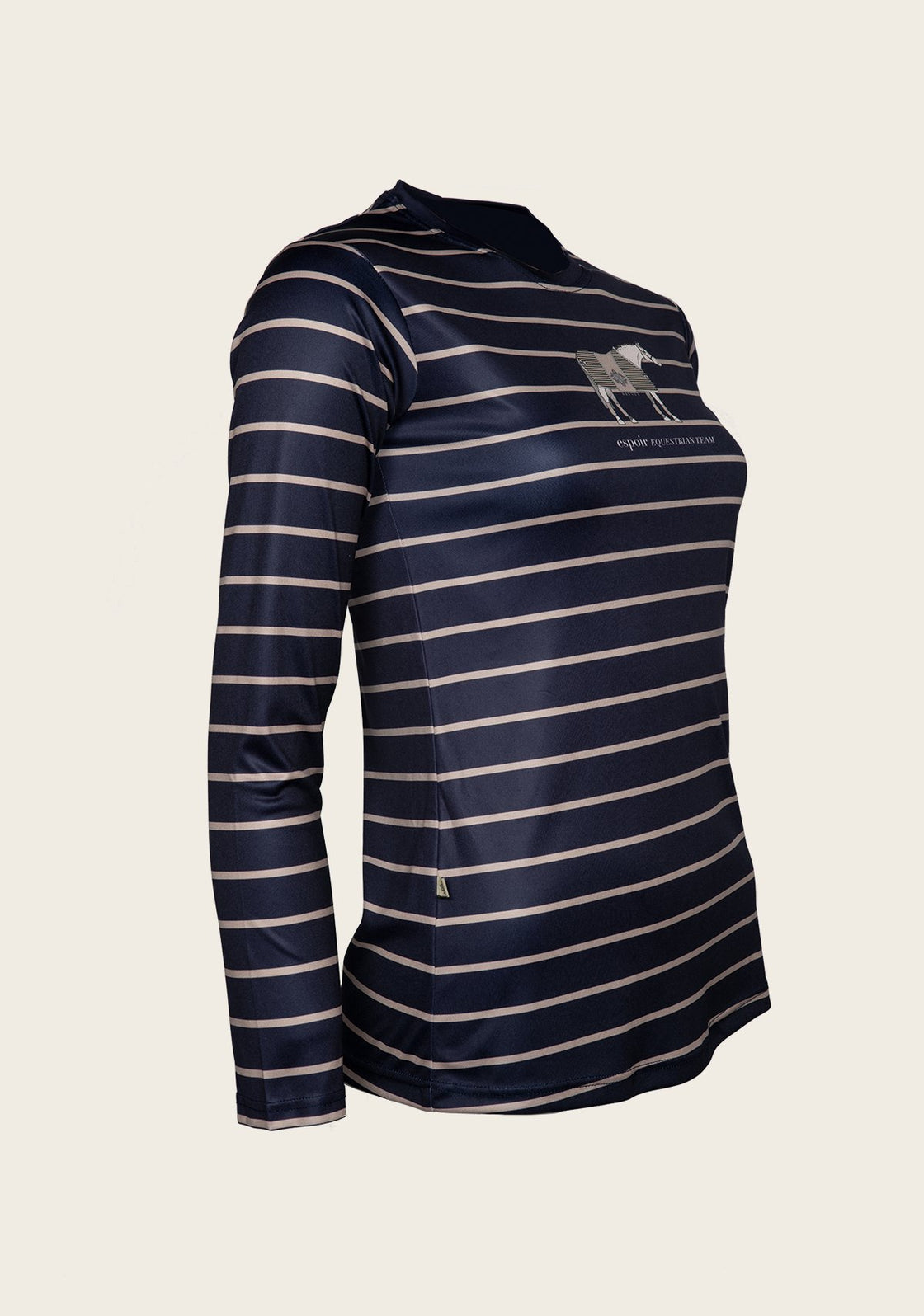 Espoir Lumiere Beige & Navy Stripe T-Shirt