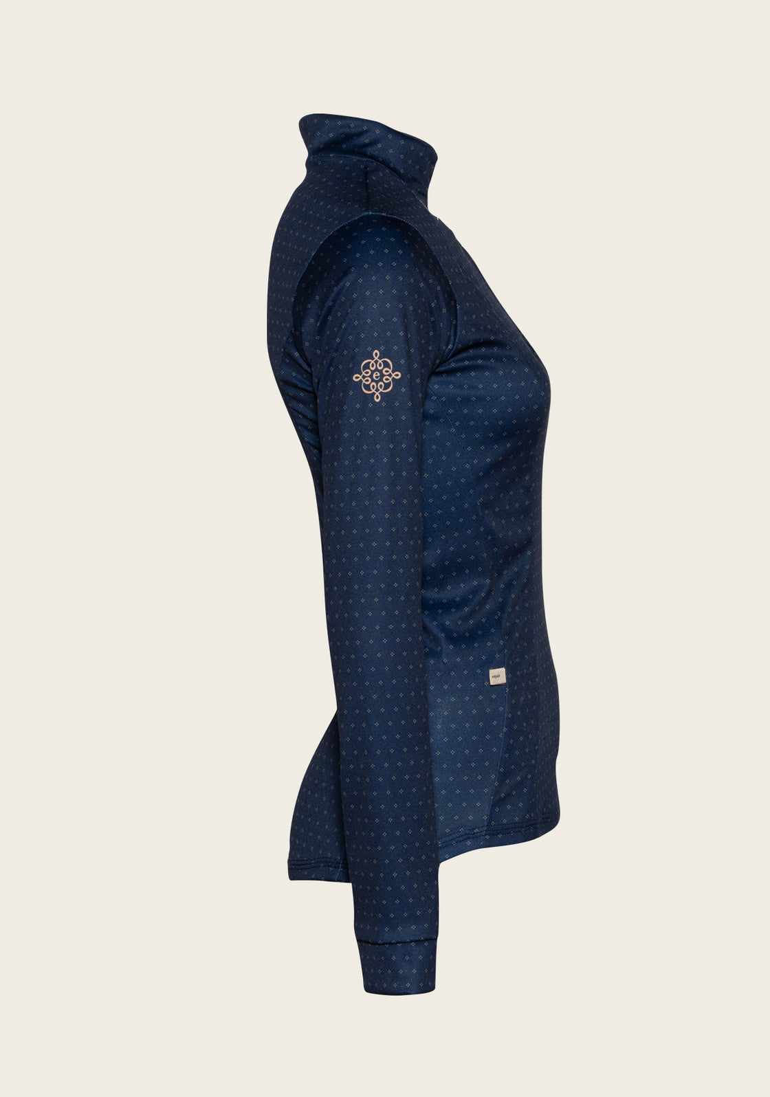 Navy 4 Dot Quarter Zip Sun Shirt