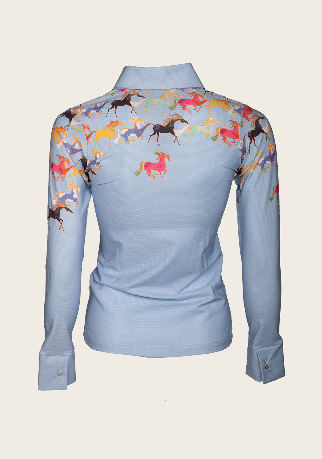 Espoir Colorful Running Horses Ladies’ Button Shirt