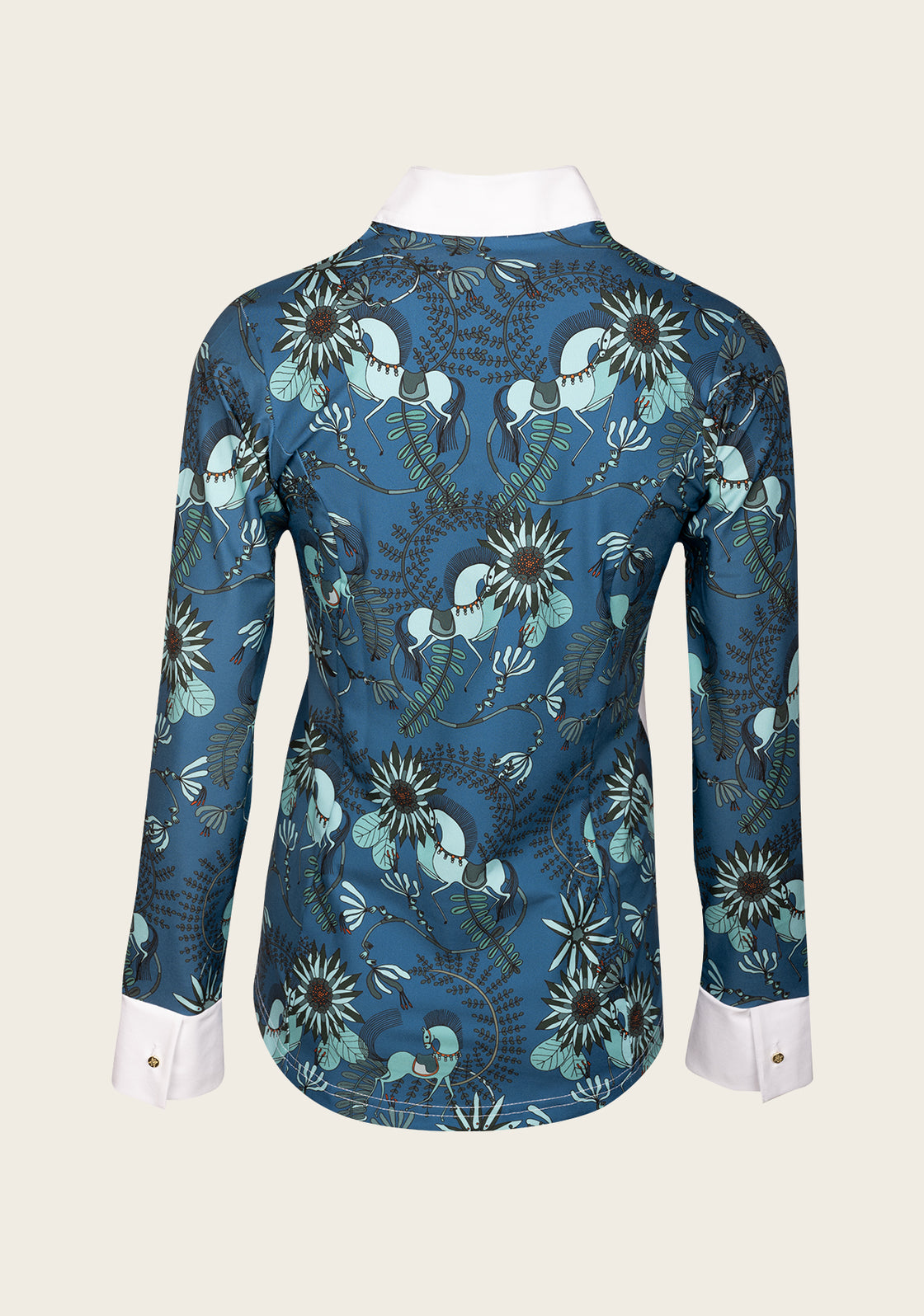 Mint Magic on Harbor Blue Button Show Shirt