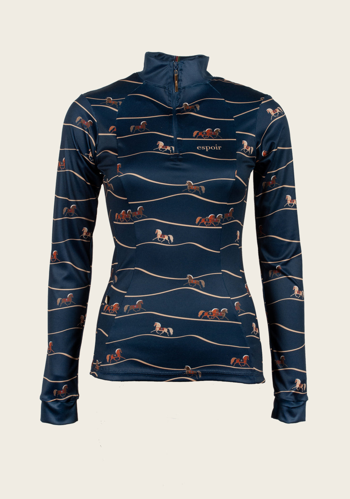 Espoir Cheval Navy Quarter Zip Sun Shirt