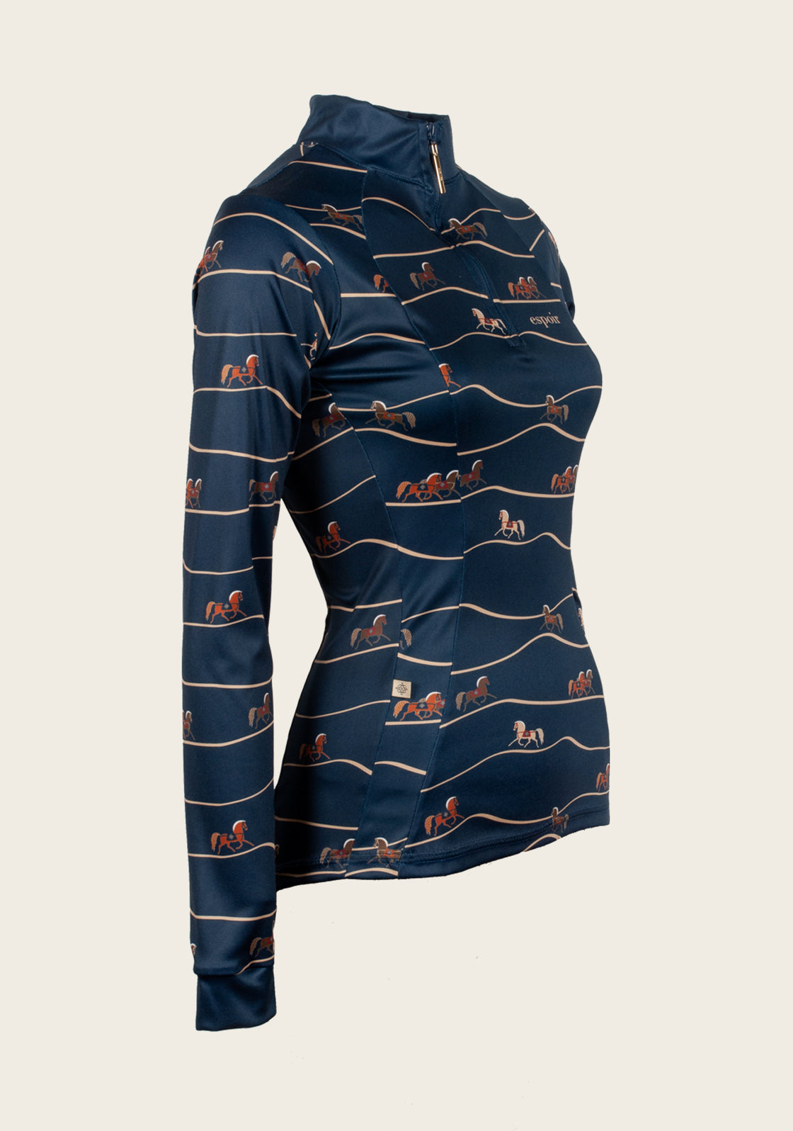 Espoir Cheval Navy Quarter Zip Sun Shirt