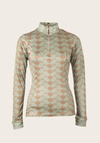 Espoir Mint With Espoir Logo Pattern  Quarter Zip Sun Shirt