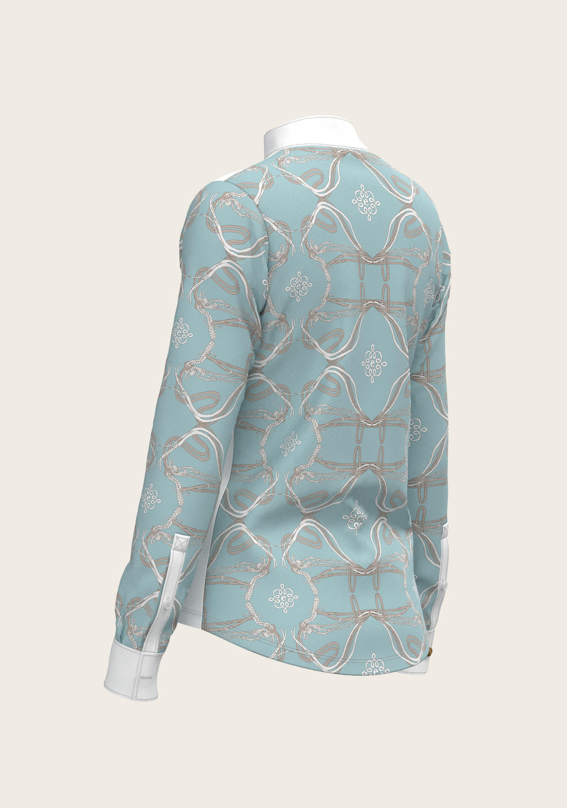 Roped Bridles on Sky Blue Long Sleeve Show Shirt