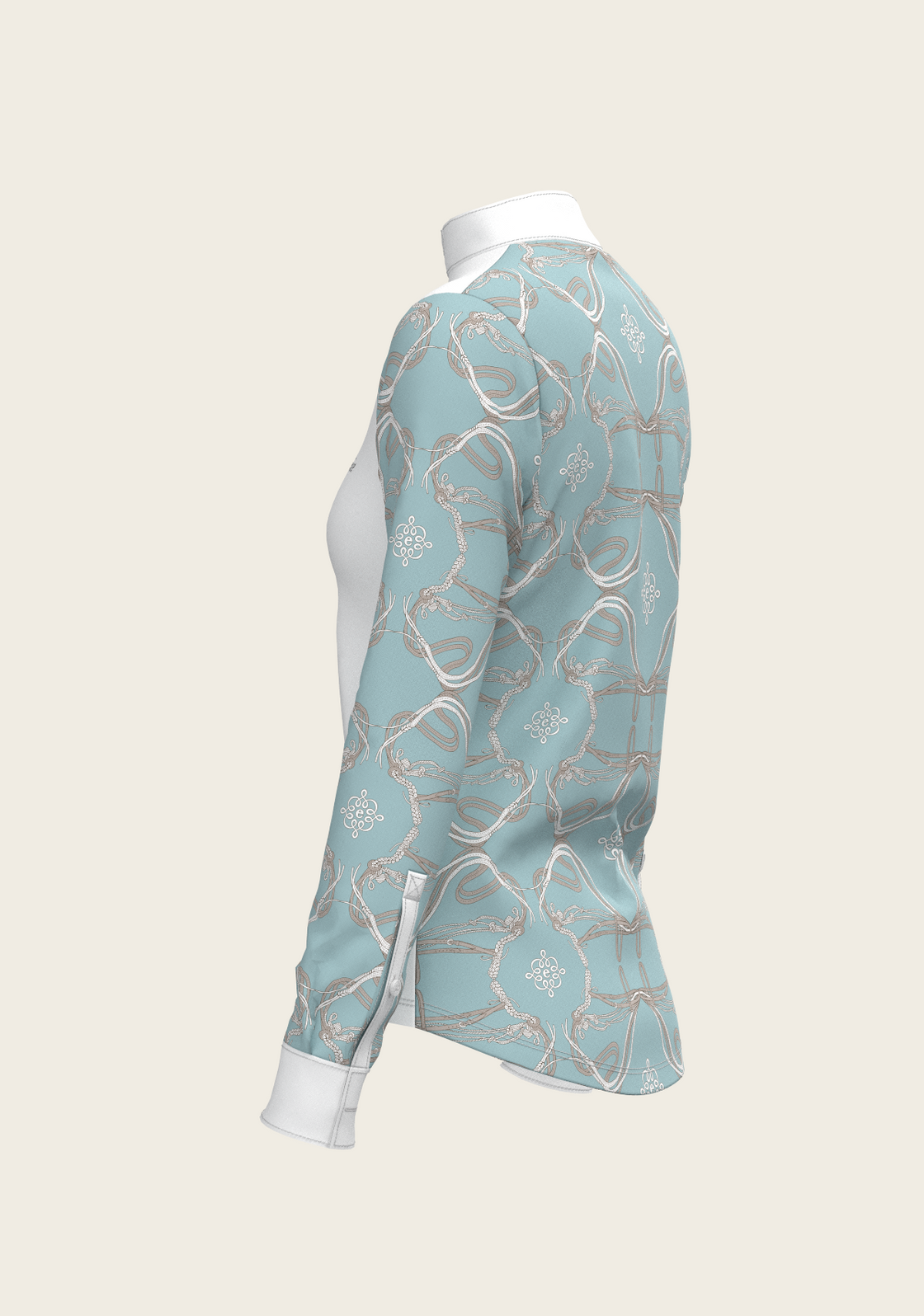 Roped Bridles on Sky Blue Long Sleeve Show Shirt