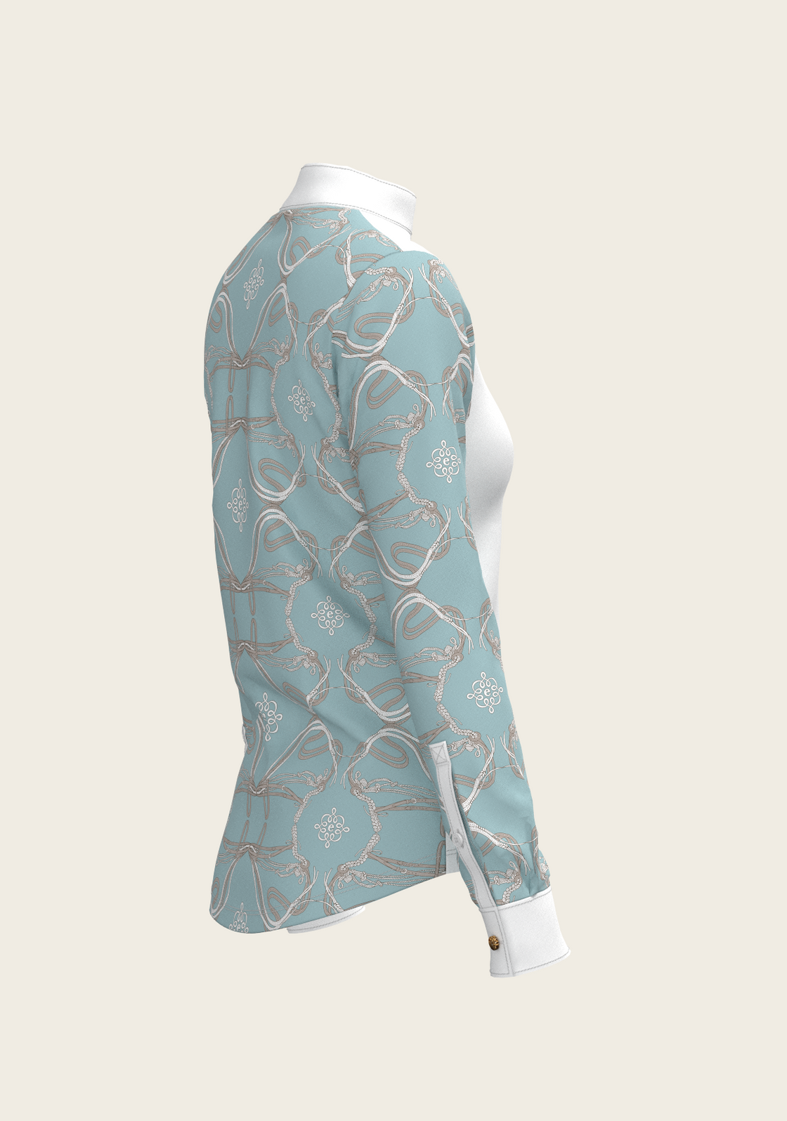 Roped Bridles on Sky Blue Long Sleeve Show Shirt