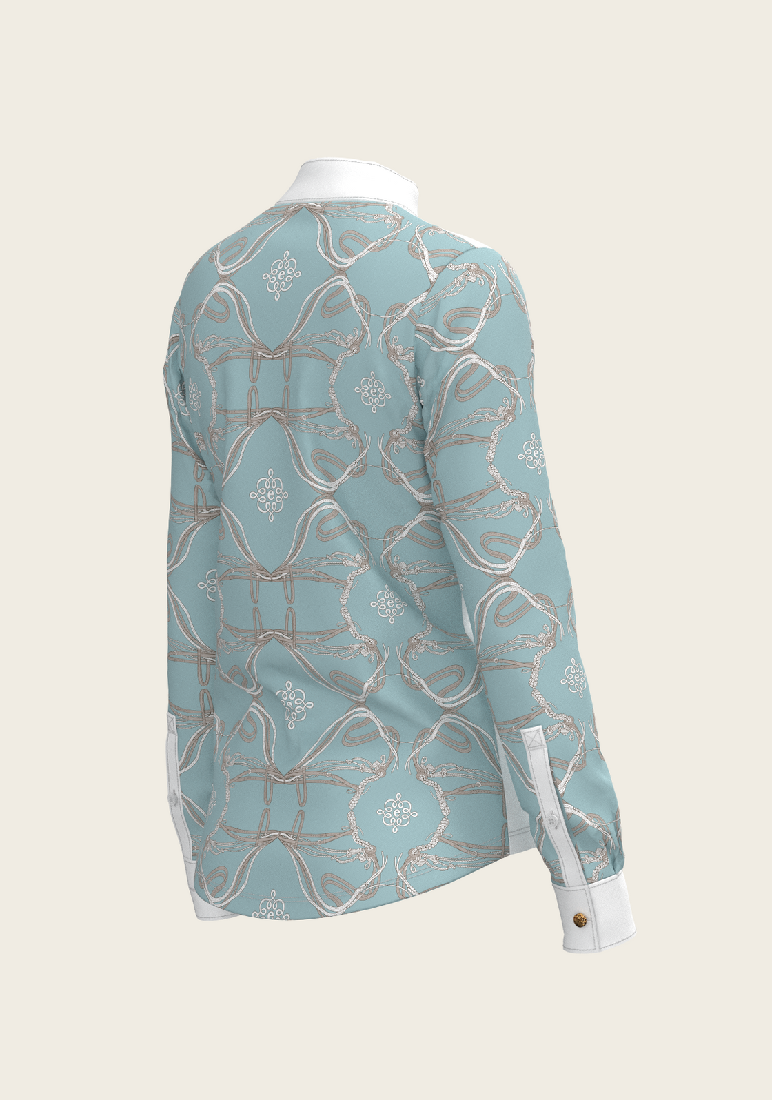 Roped Bridles on Sky Blue Long Sleeve Show Shirt