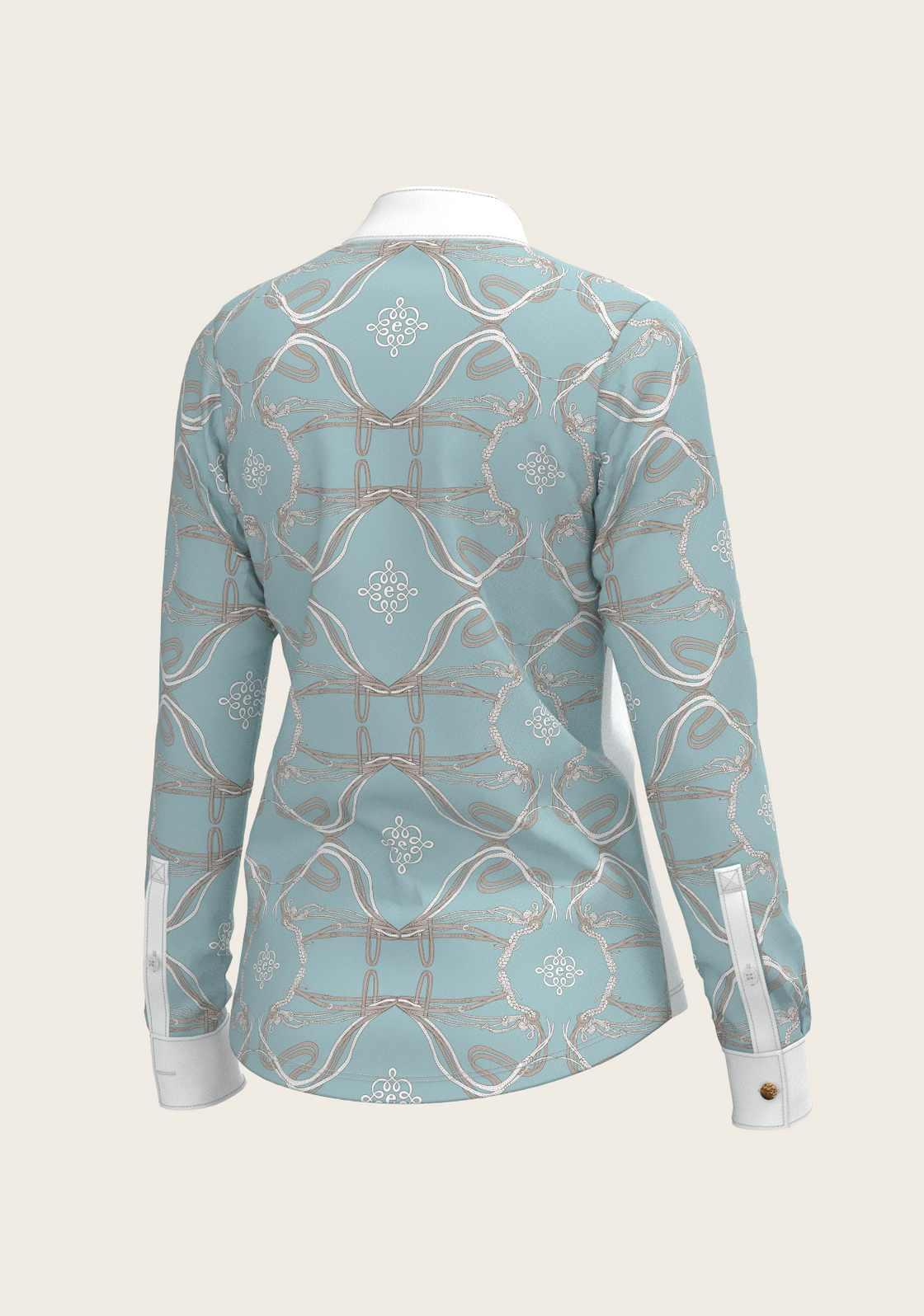 Roped Bridles on Sky Blue Long Sleeve Show Shirt