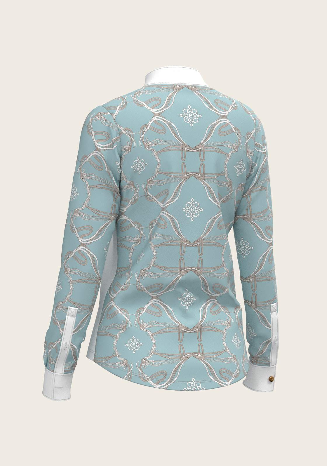 Roped Bridles on Sky Blue Long Sleeve Show Shirt