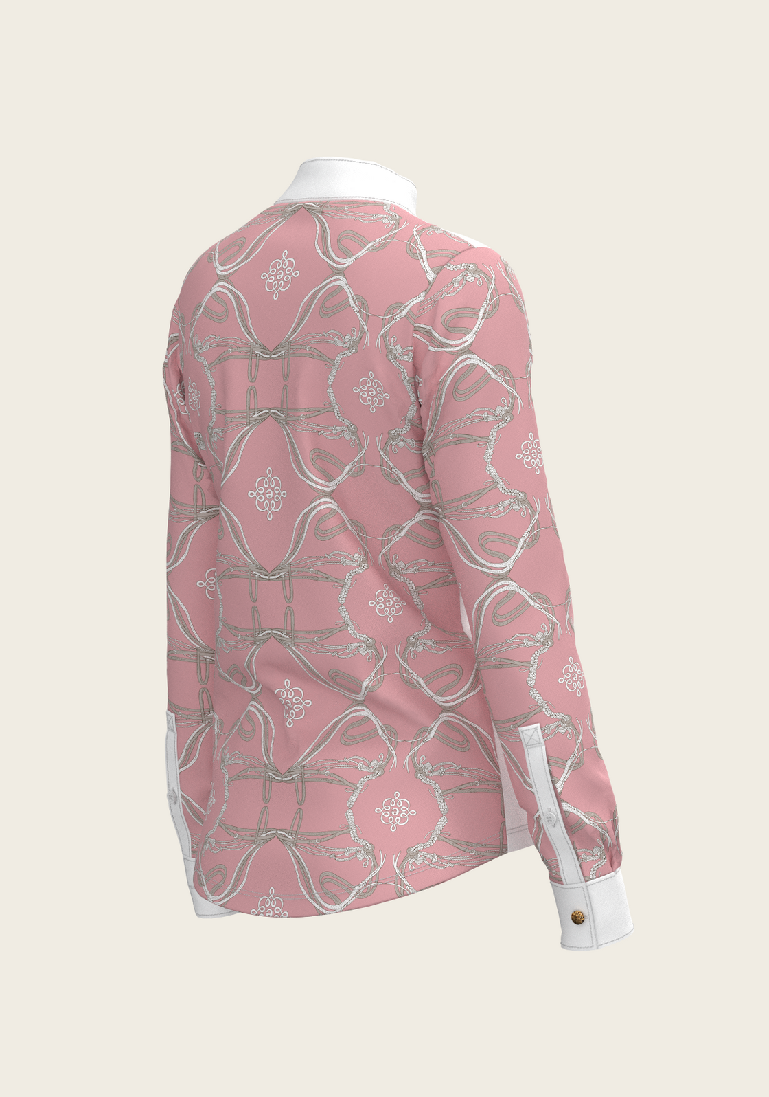 Roped Bridles on Rose Long Sleeve Show Shirt