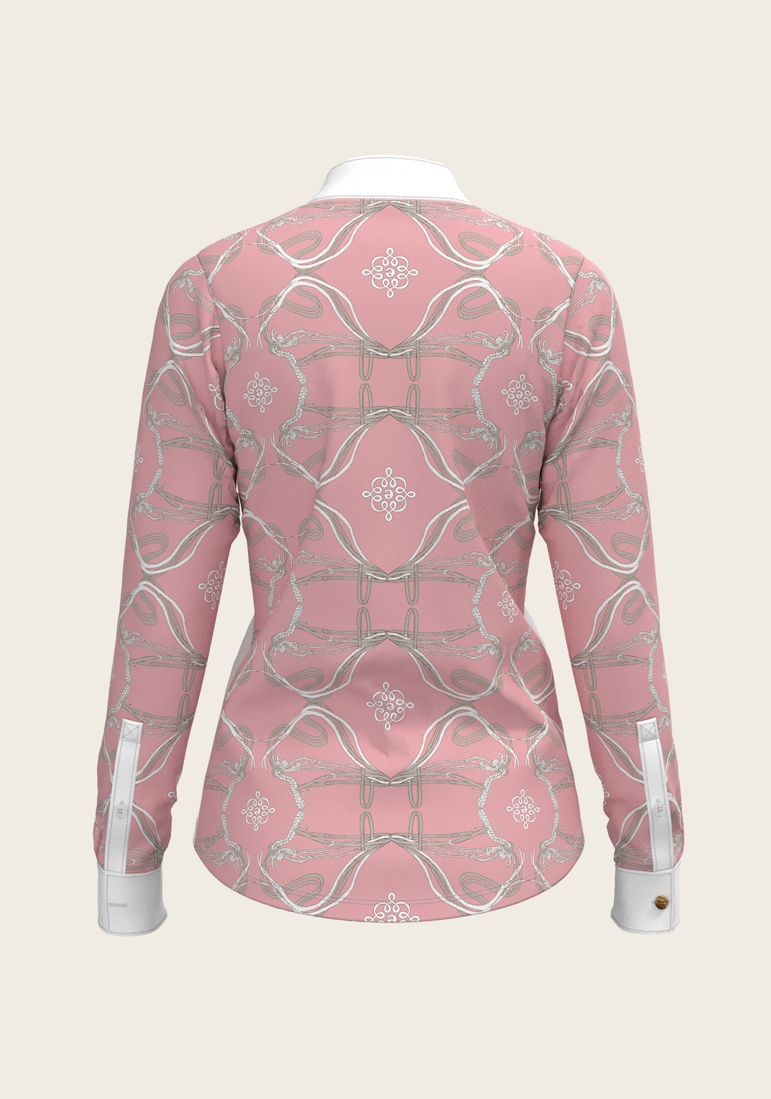 Roped Bridles on Rose Long Sleeve Show Shirt