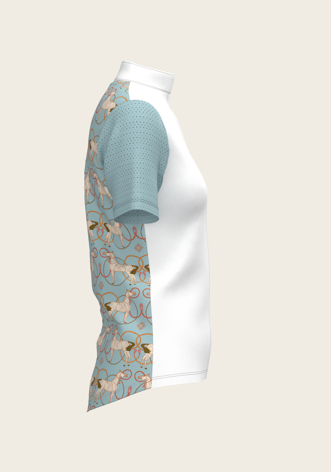 Roped Horses on Sky Blue Short Sleeve Show Shirt