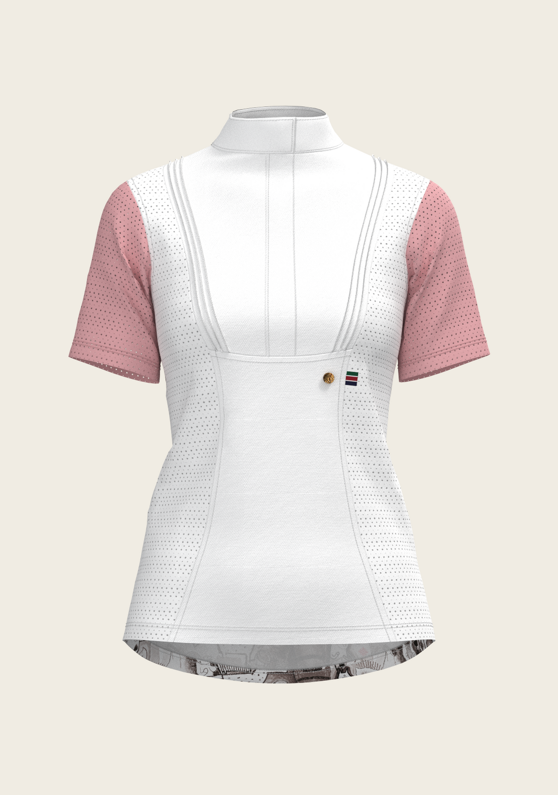 The Horse Fair Monochrome Short Pleated with Rose Short Sleeve Show Shirt