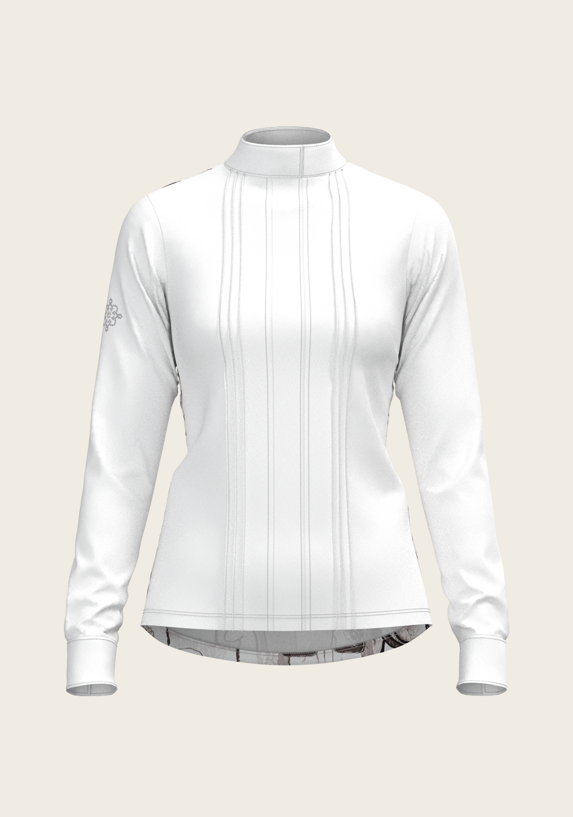 The Horse Fair Monochrome Long Pleated Long Sleeve Sleeve Show Shirt