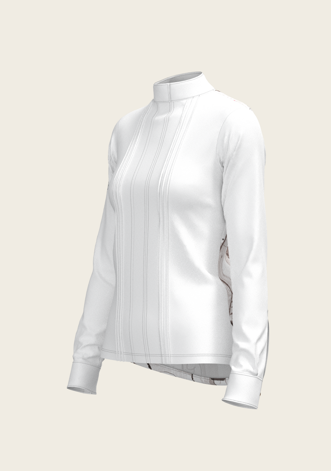 The Horse Fair Monochrome Long Pleated Long Sleeve Sleeve Show Shirt