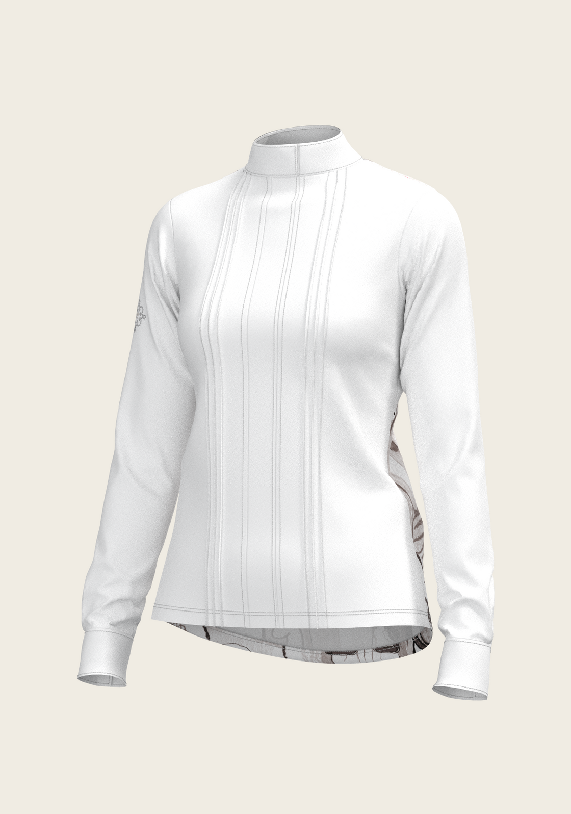 The Horse Fair Monochrome Long Pleated Long Sleeve Sleeve Show Shirt