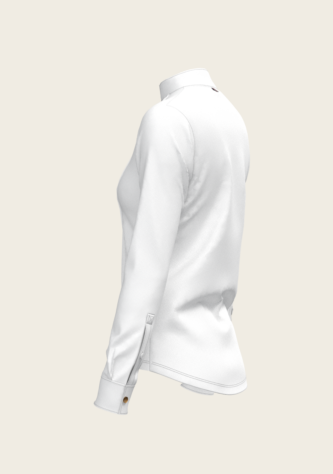 White Long Pleated Long Sleeve Sleeve Show Shirt