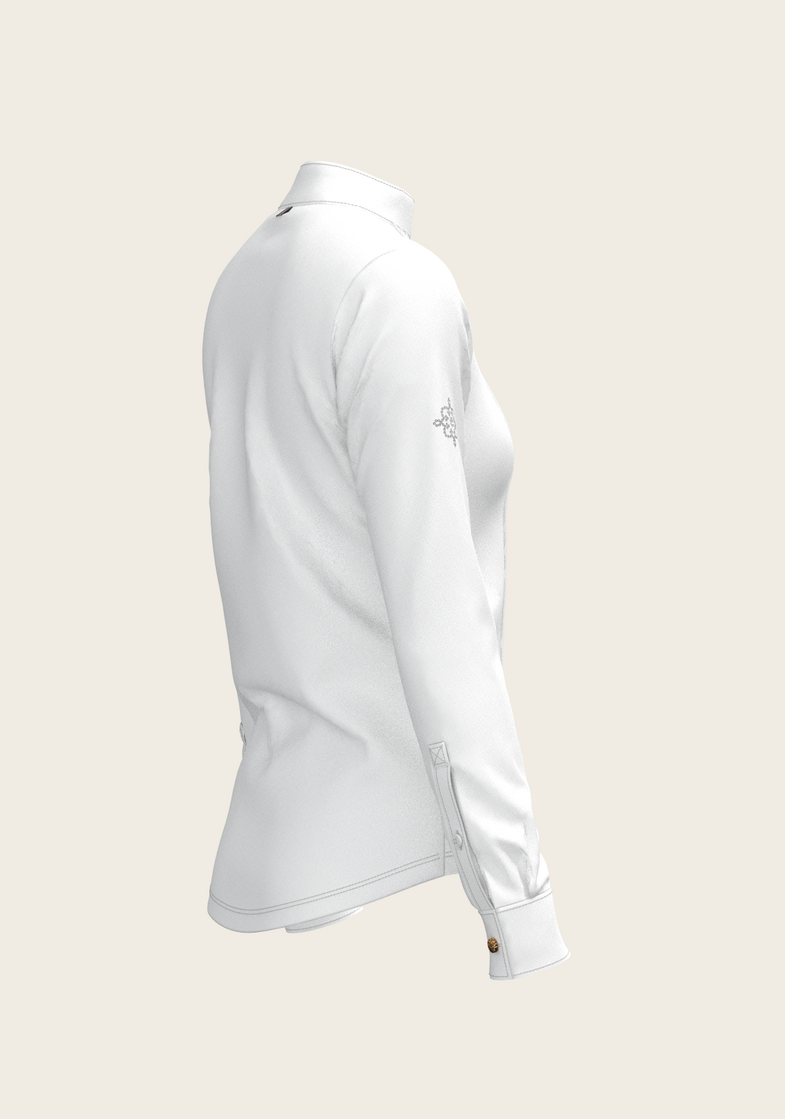 White Long Pleated Long Sleeve Sleeve Show Shirt