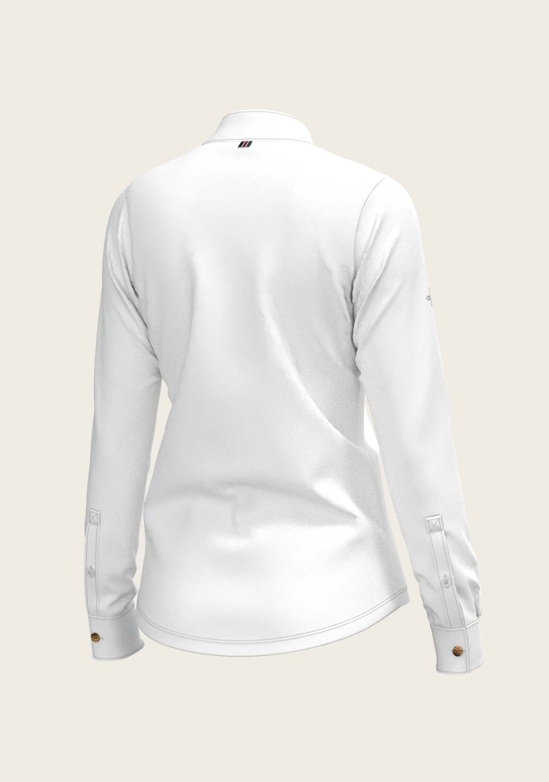 White Long Pleated Long Sleeve Sleeve Show Shirt