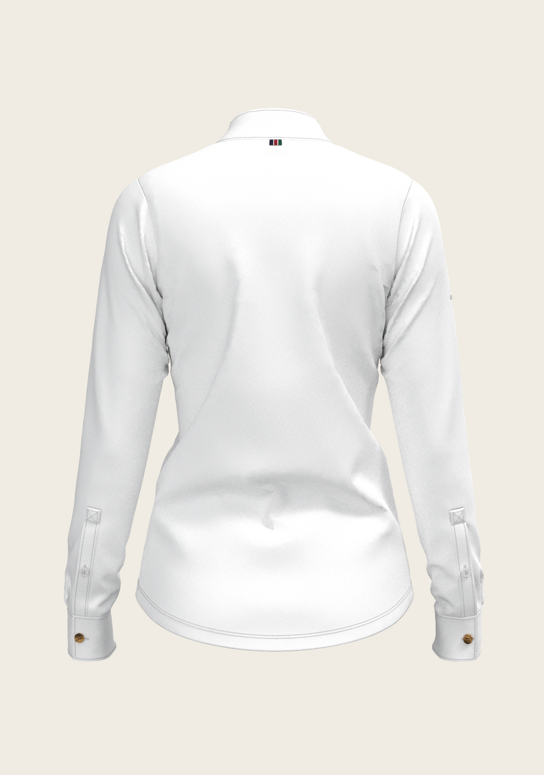 White Long Pleated Long Sleeve Sleeve Show Shirt