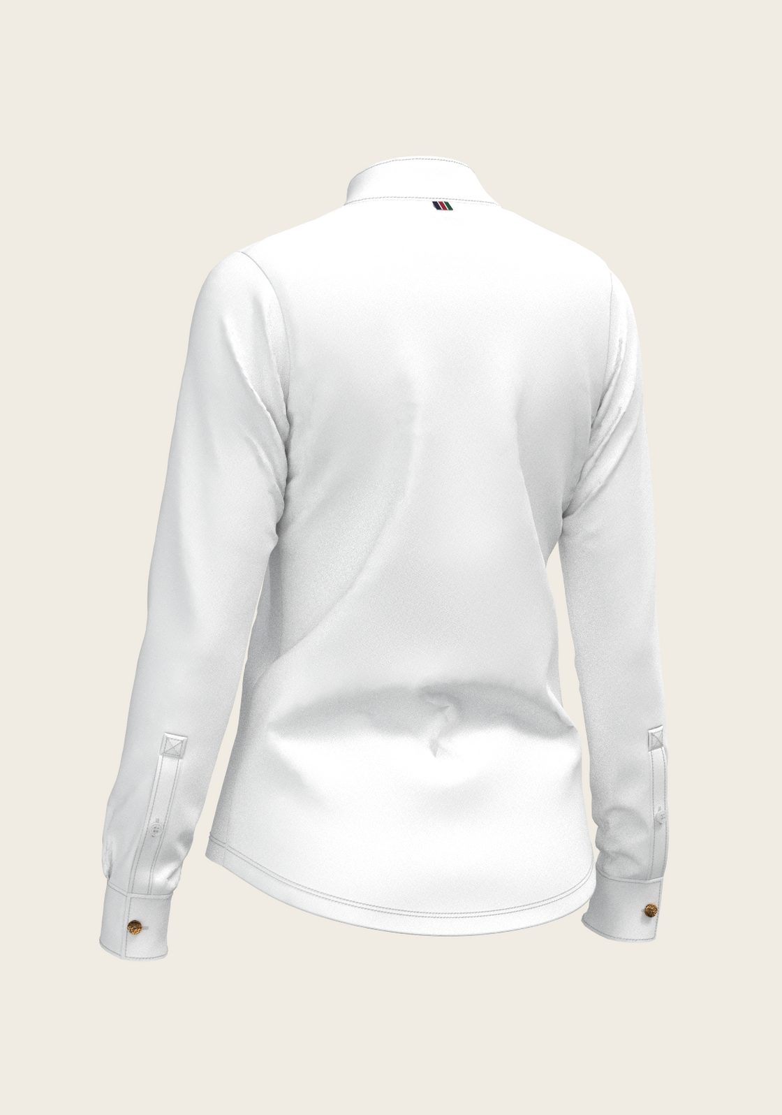 White Long Pleated Long Sleeve Sleeve Show Shirt