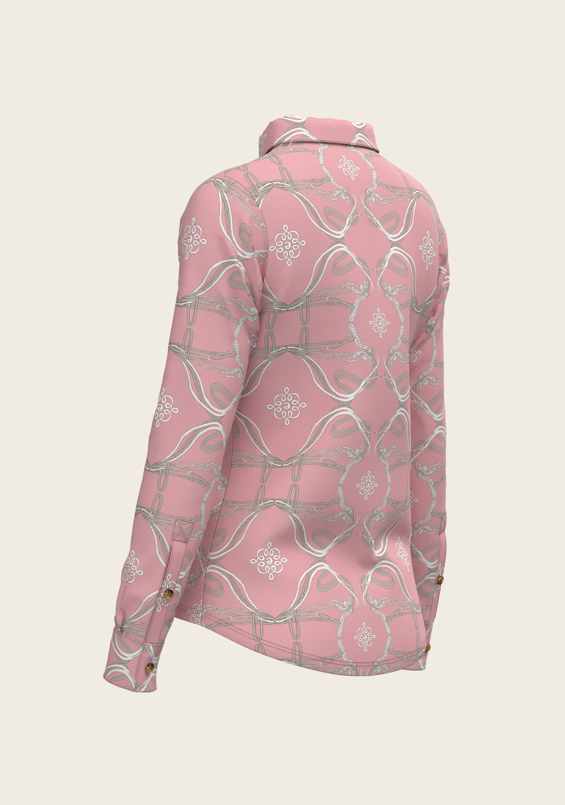 Roped Bridles on Rose Ladies Button Shirt