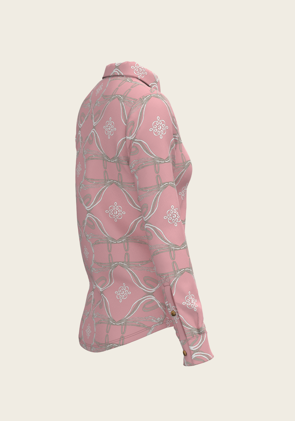 Roped Bridles on Rose Ladies Button Shirt