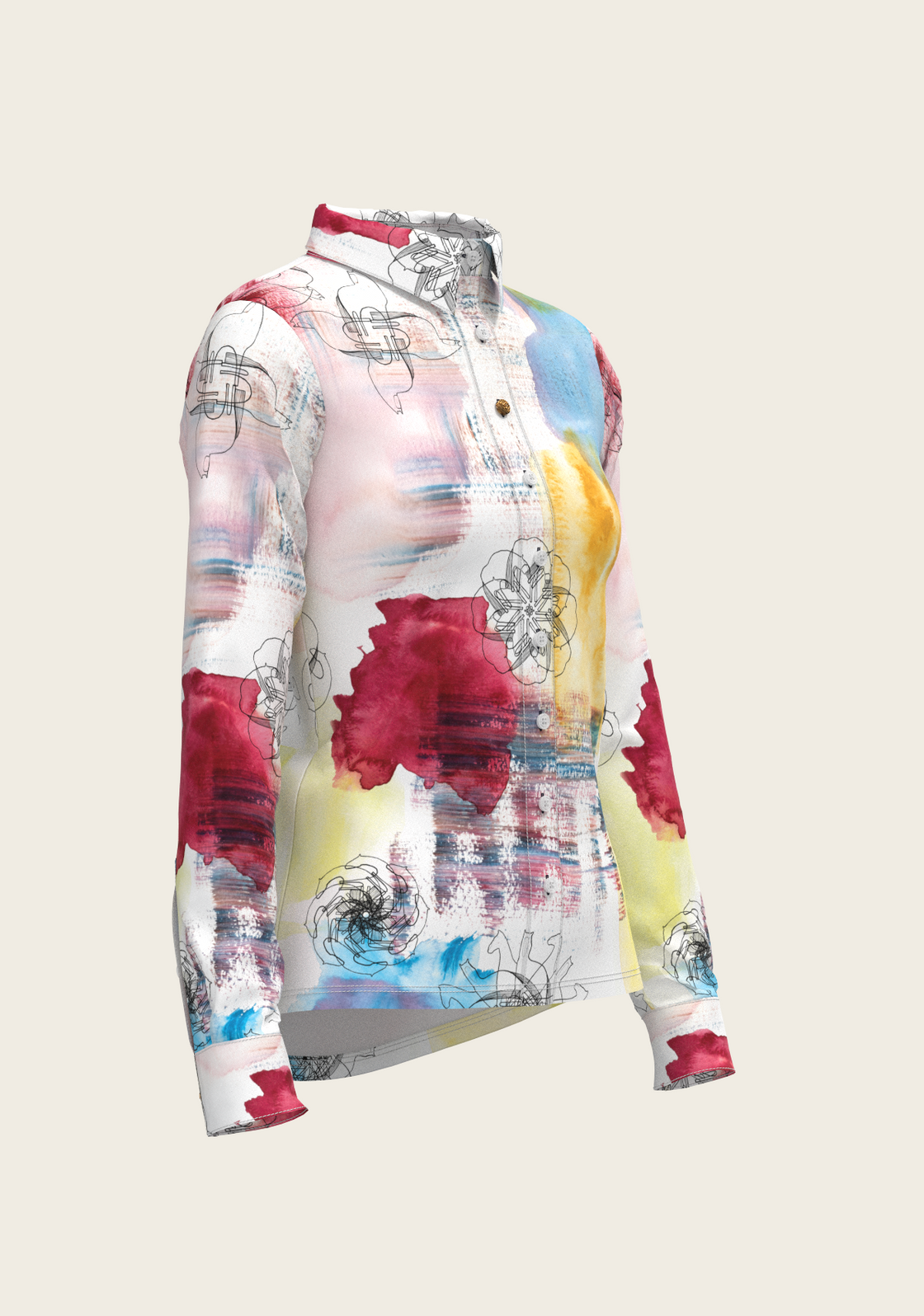 Horse Flower Fair Ladies Button Shirt