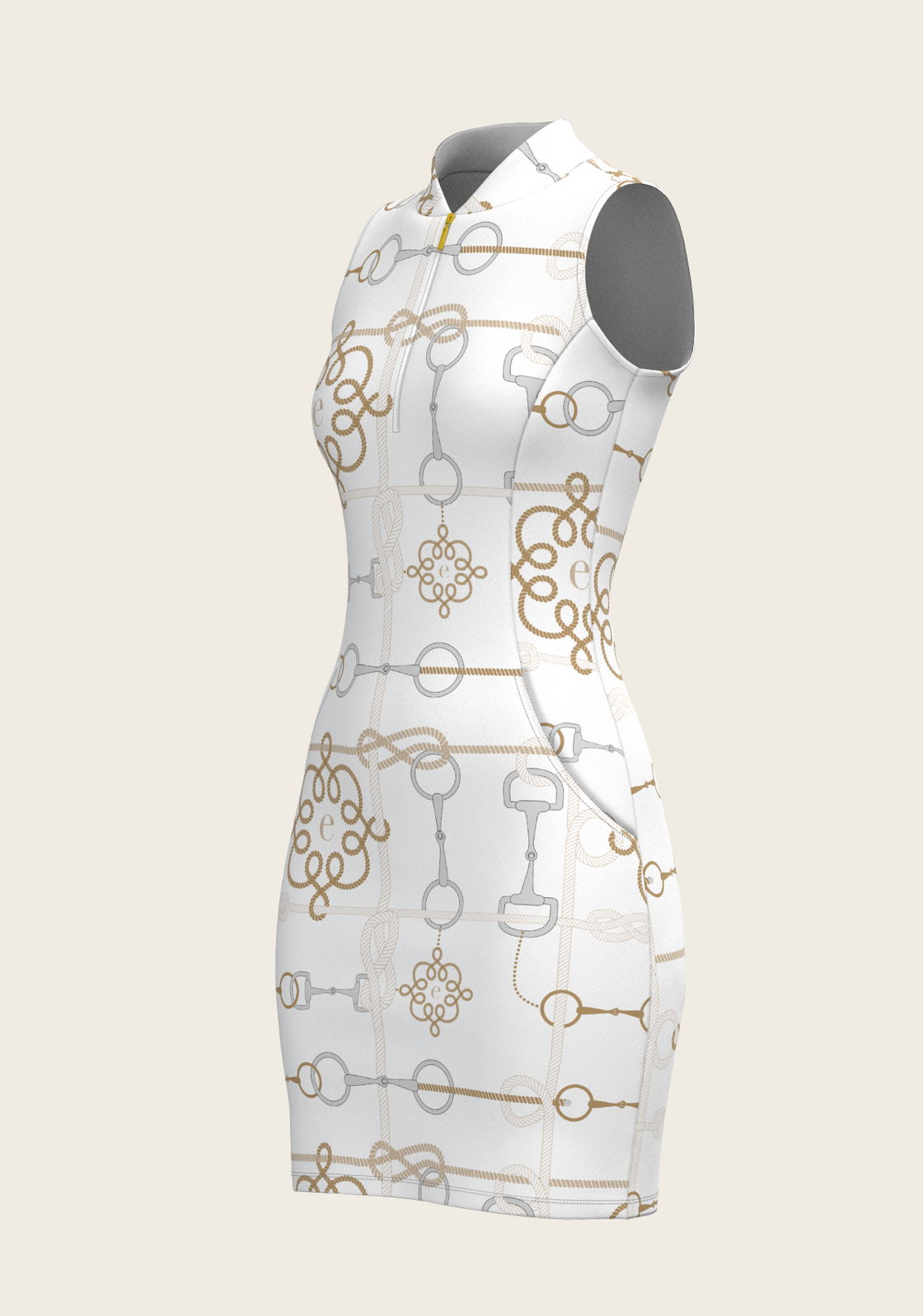 White Cable Golf Dress
