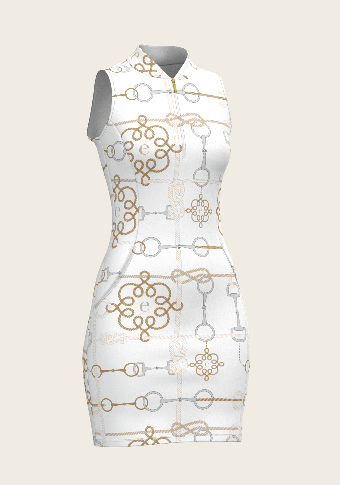 White Cable Golf Dress