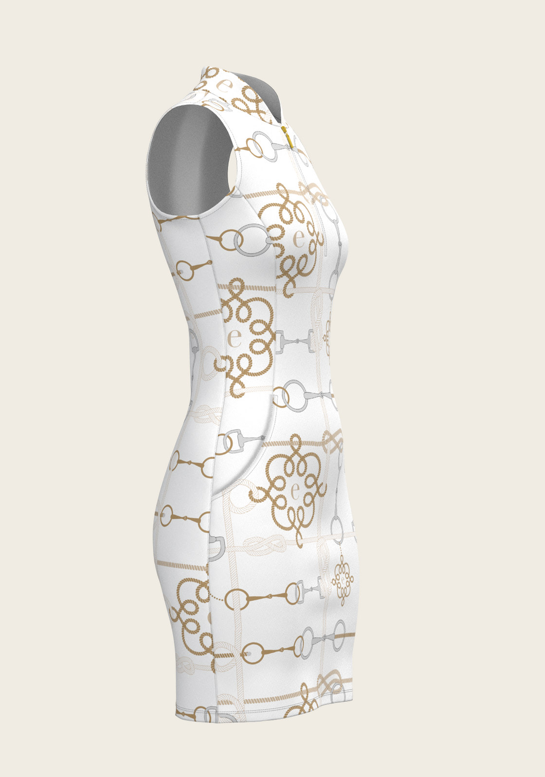 White Cable Golf Dress