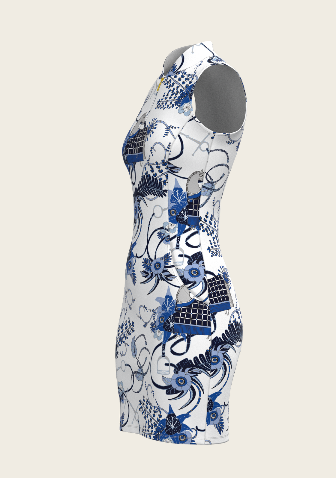 Botanical Blue on White Golf Dress – Espoir Equestrian