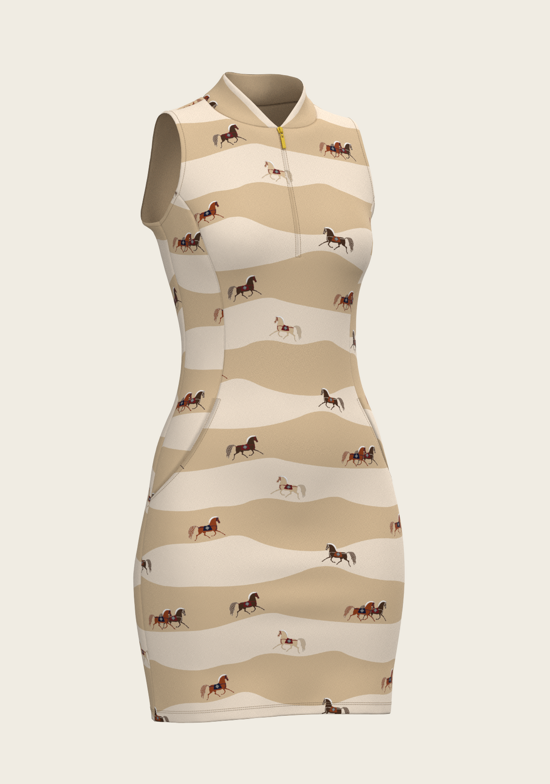 gold golf dress Everyday Womens Belted Golfing Dress, Yellow S / 31.5"