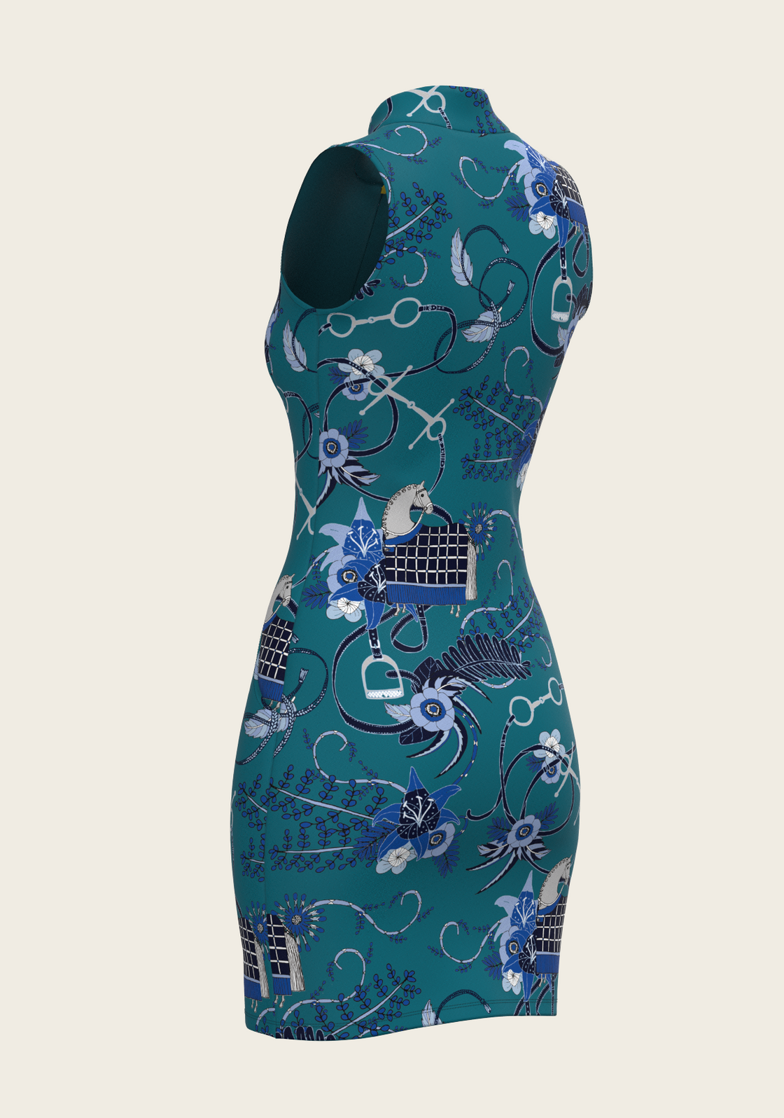 Botanical Blue on Harbor Blue Golf Dress