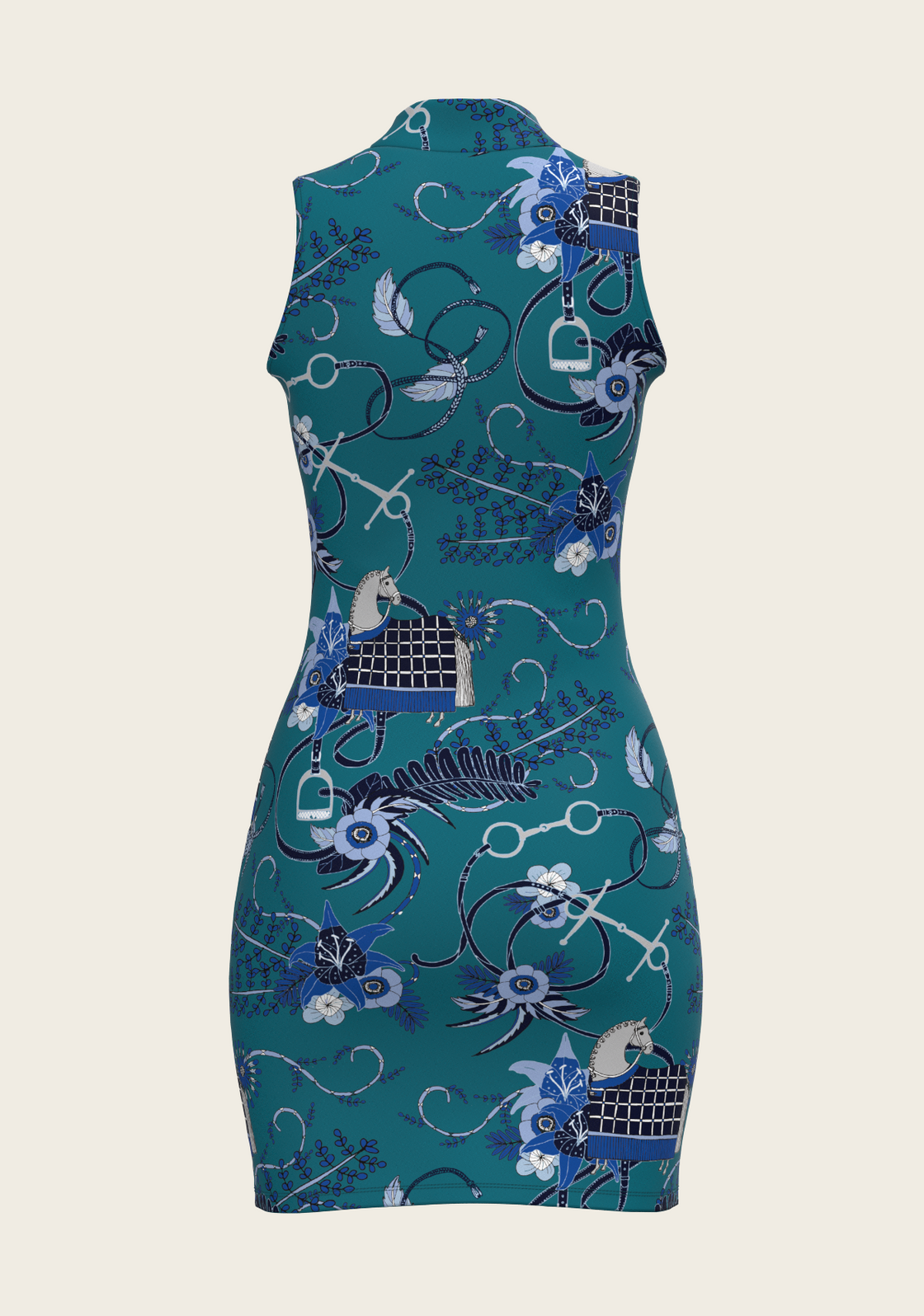 Botanical Blue on Harbor Blue Golf Dress