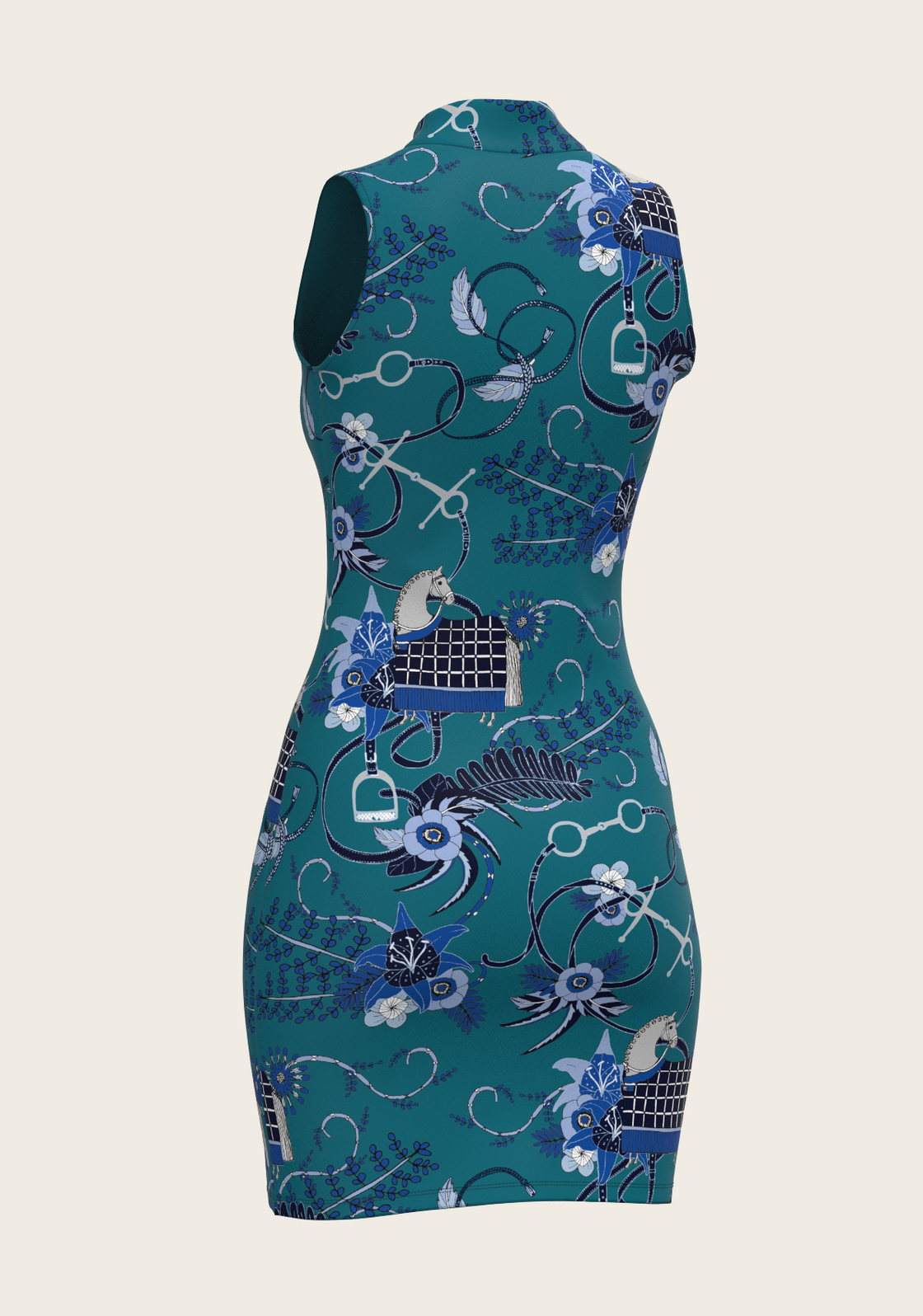 Botanical Blue on Harbor Blue Golf Dress