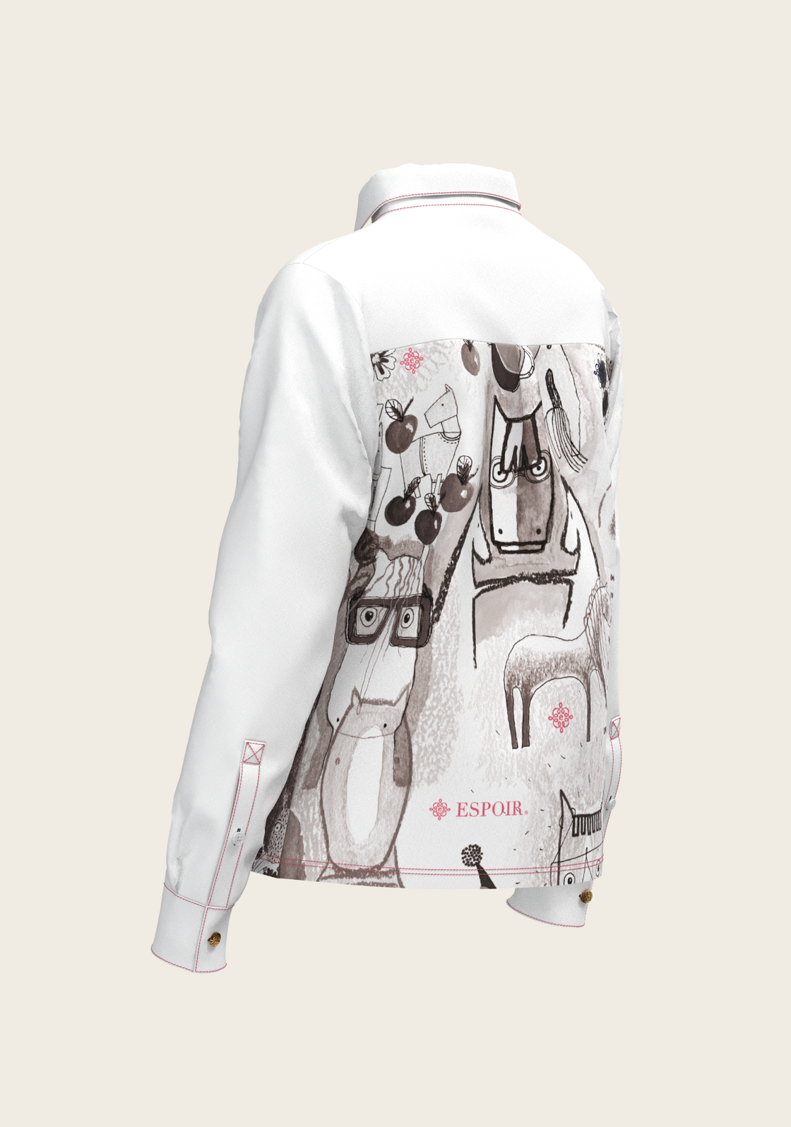The Horse Fair in Monochrome Loose Fitting Button Shirt