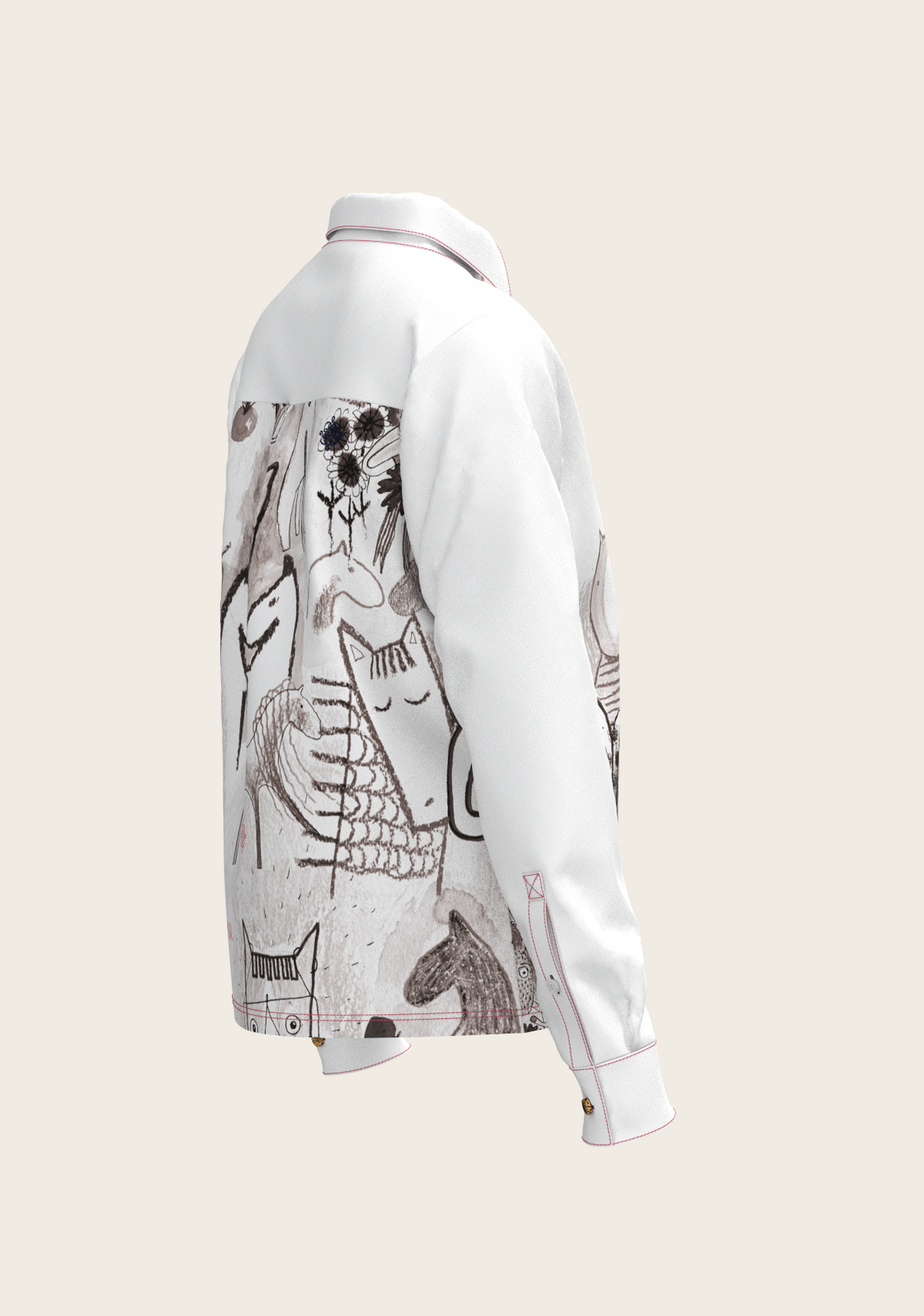 The Horse Fair in Monochrome Loose Fitting Button Shirt