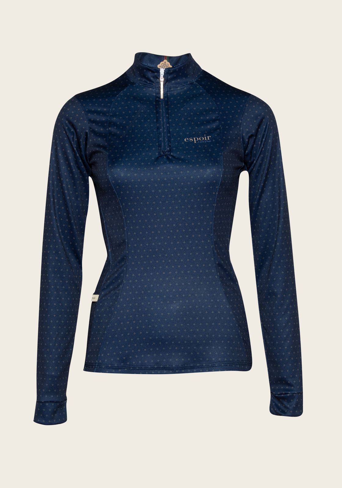 Navy 4 Dot Quarter Zip Sun Shirt