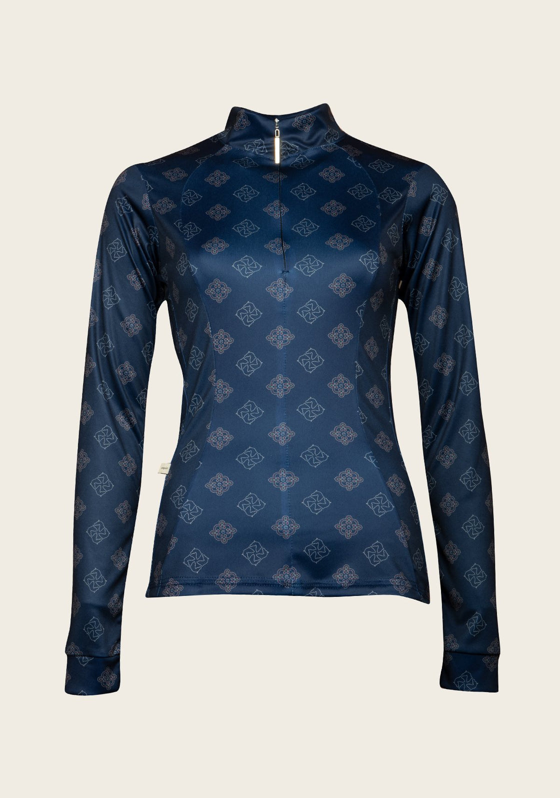 Espoir Navy Mosaic Quarter Zip Sun Shirt