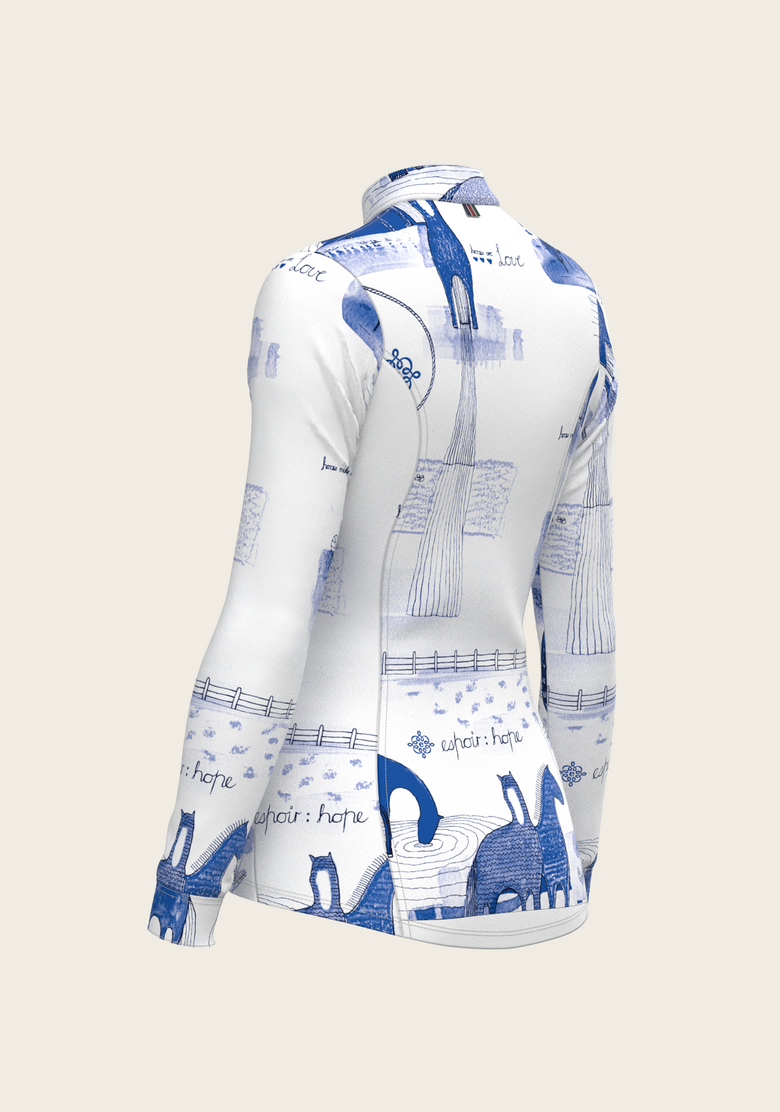 Daydreaming Horses in Blue Quarter Zip Sun Shirt