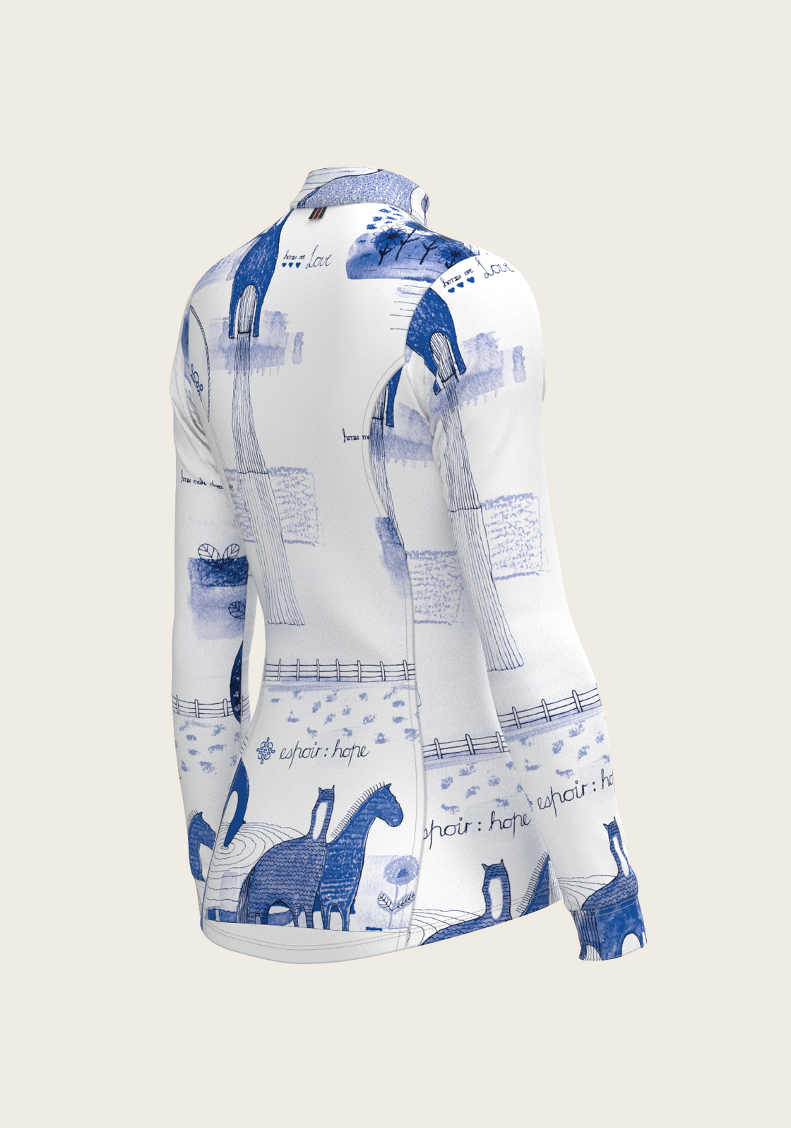 Daydreaming Horses in Blue Quarter Zip Sun Shirt