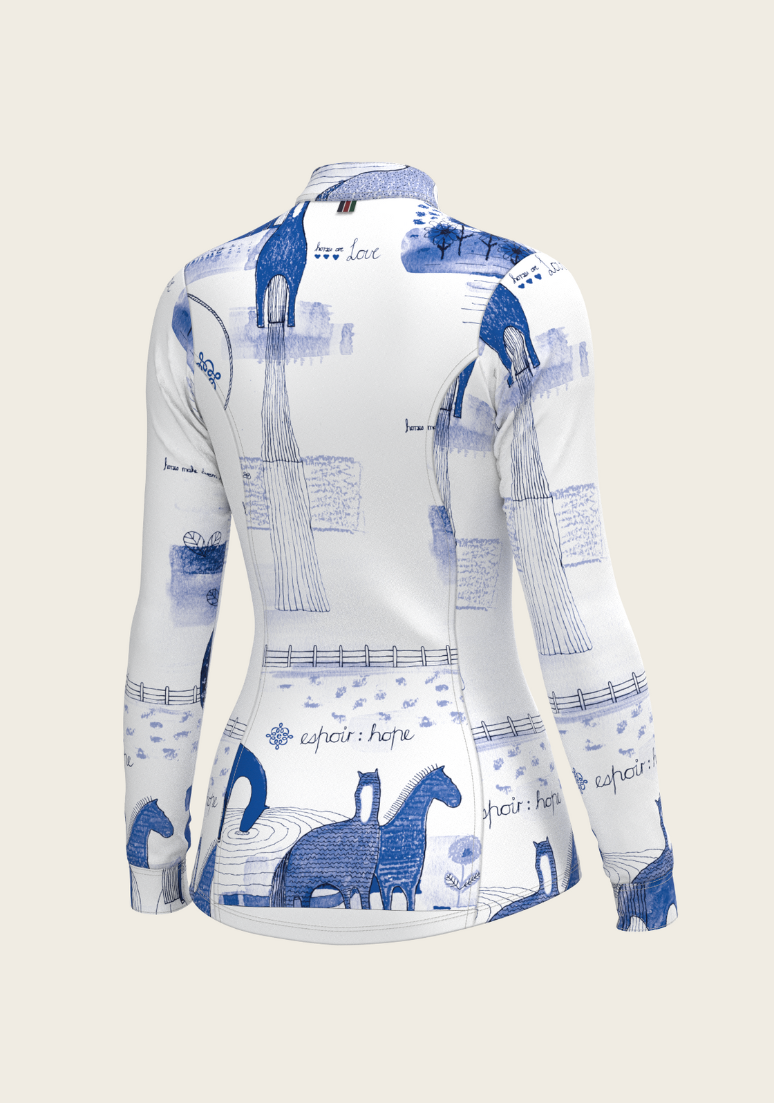 Daydreaming Horses in Blue Quarter Zip Sun Shirt