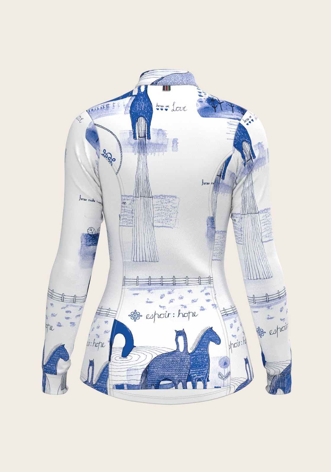 Daydreaming Horses in Blue Quarter Zip Sun Shirt