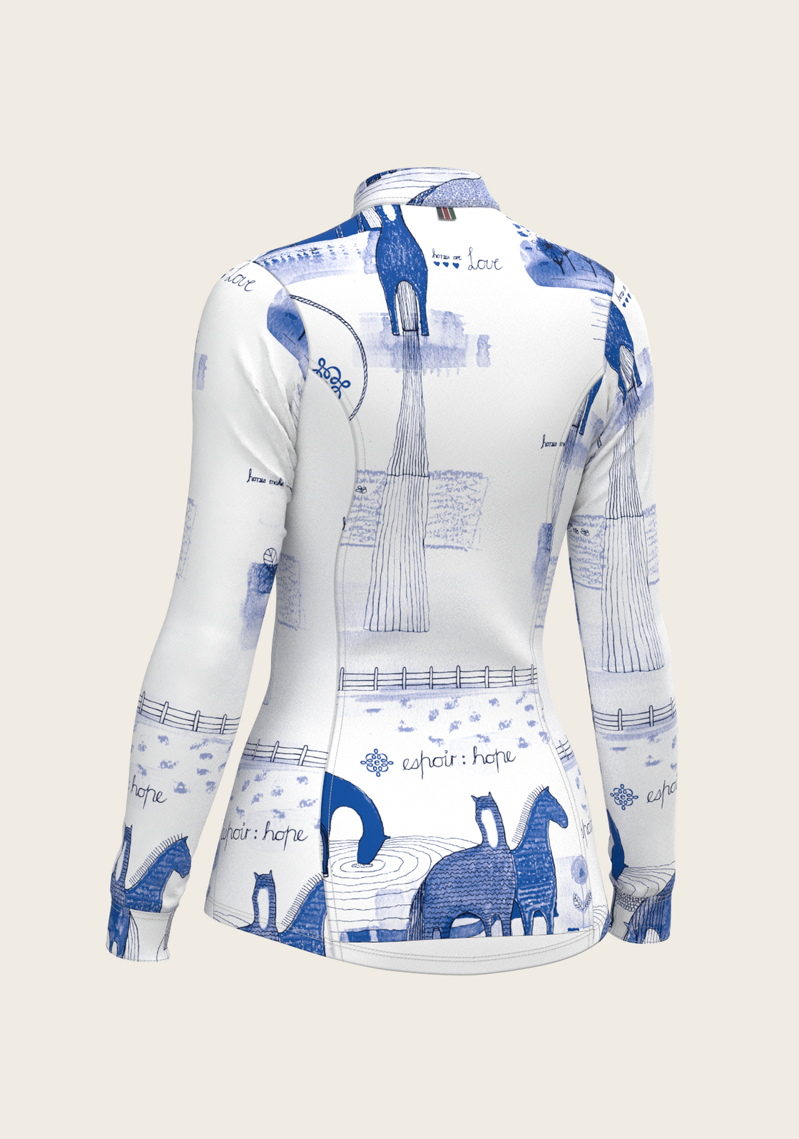 Daydreaming Horses in Blue Quarter Zip Sun Shirt